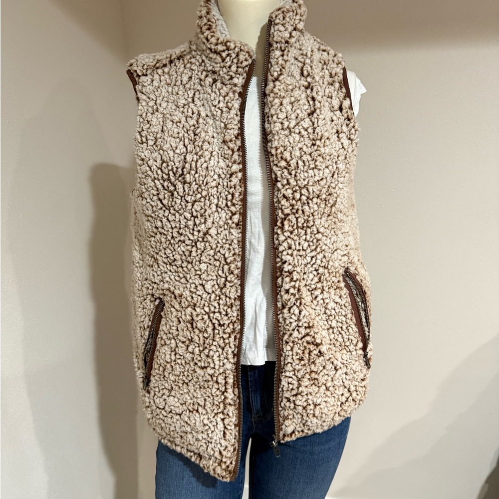 Thread & Supply Cream and Brown Teddy Jacket